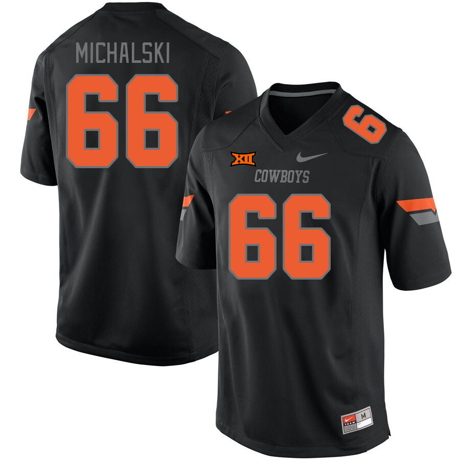 Oklahoma State Cowboys #66 Joe Michalski College Football Jerseys Stitched Sale-Retro Black